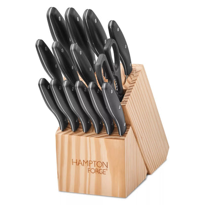 set 15 piezas cuchillos con block madera rochester
