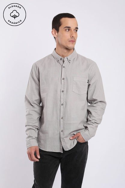 Camisa manga larga Basic gris - Algodón orgánico