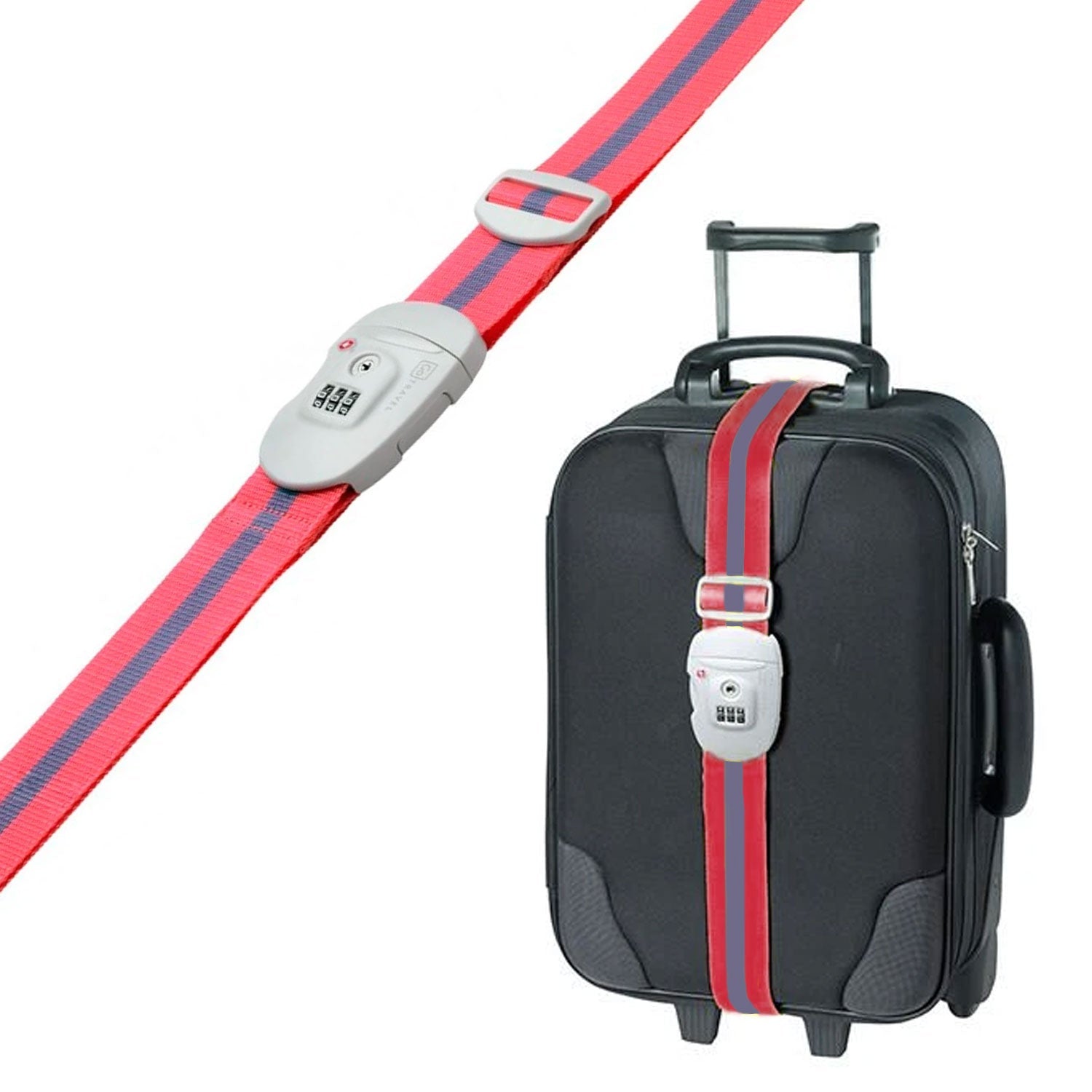 cinta de seguridad para equipaje tsa con clave rosado