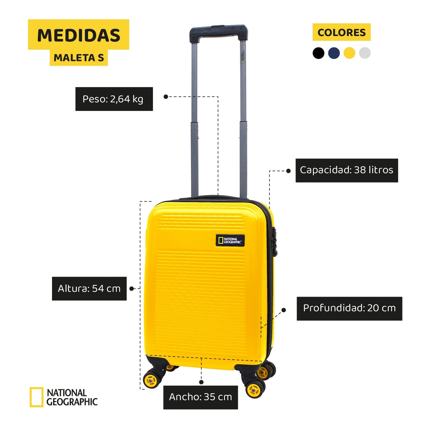 maleta de cabina (s) 38lt national geographic aerodrome amarillo