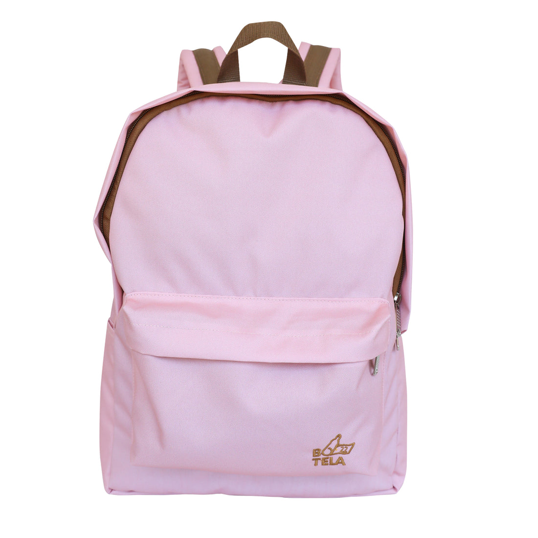 mochila clasica escolar sustentable rosada botela