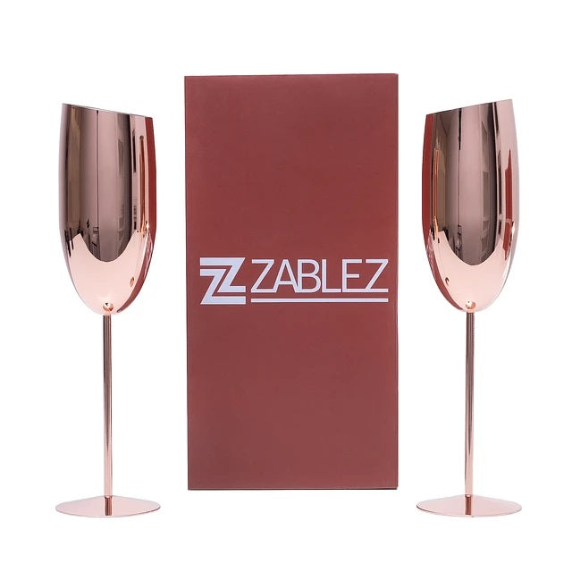 copas elegantes de acero inoxidable cobre espumante champagne