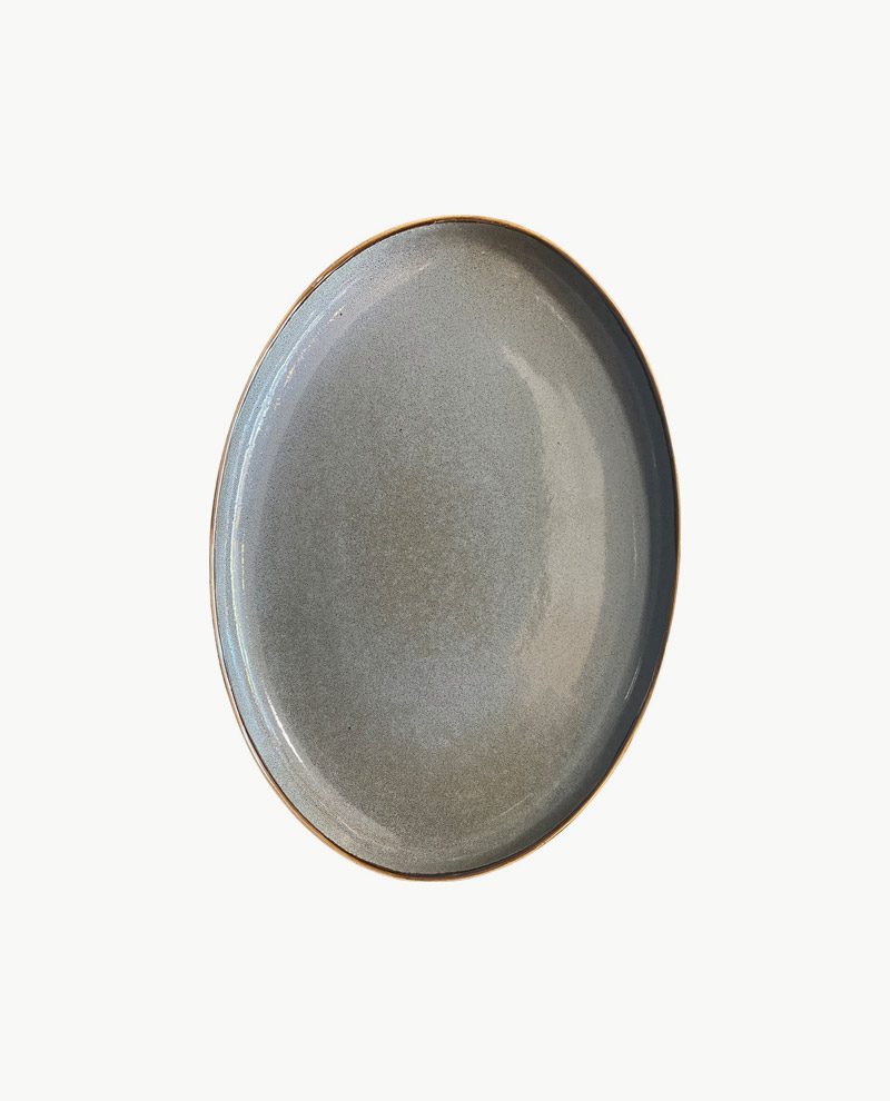 plato ceramica ovalado gris 32cm